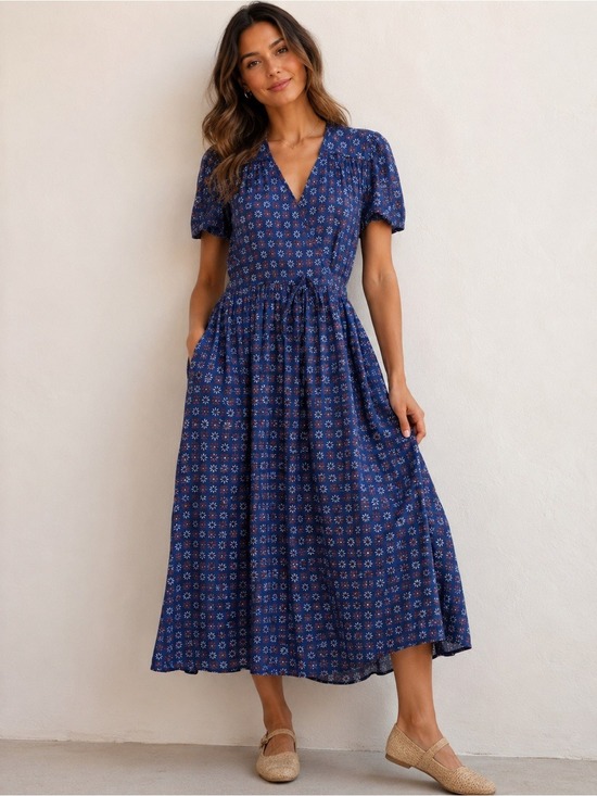 Christy Dawn Dresses & Skirts - Christy Dawn Dawn Dress S Indigo Daisy Organic Cotton Prairie Midi Dress